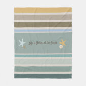 Couverture Polaire Plage Grandes et Starfish Blanche (Devant)