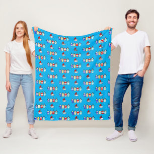 Couverture Polaire plage hutte & bateau