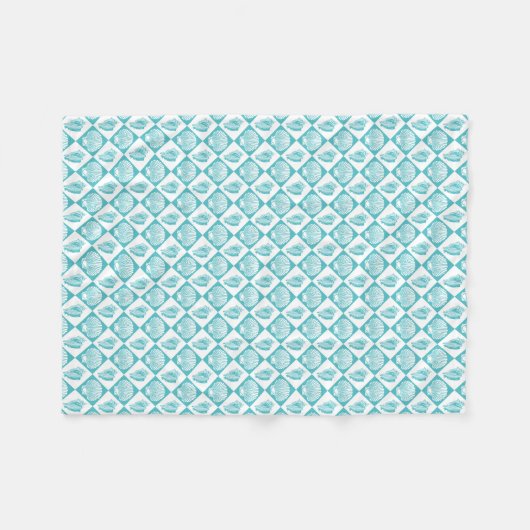 Couverture Polaire Plage marine Diamond Seashell Blue Seashell (Devant (Horizontal))