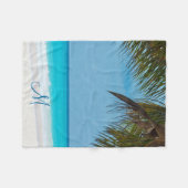 Couverture Polaire Plage Palmiers Ajouter Photo Fleece Blanches (Devant (Horizontal))
