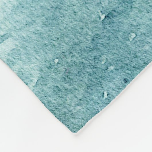 Couverture Polaire Plage Retro - Océan bleu Turquoise côtier Aquarell (Coin)