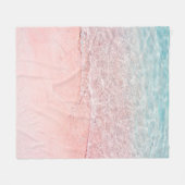 Couverture Polaire Plage rose et vague (Devant (Horizontal))