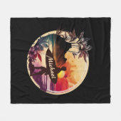 Couverture Polaire Plage Sunset Surfer Rétro (Devant (Horizontal))