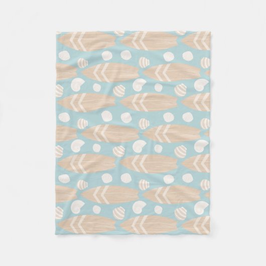 Couverture Polaire Plage Surfboard Bébé Bleu Fleece Blanket (Devant)