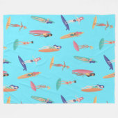 Couverture Polaire Plage Surfer Girl (Devant (Horizontal))