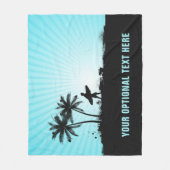 Couverture Polaire Plage Surfer texte personnalisé blanc (Devant)