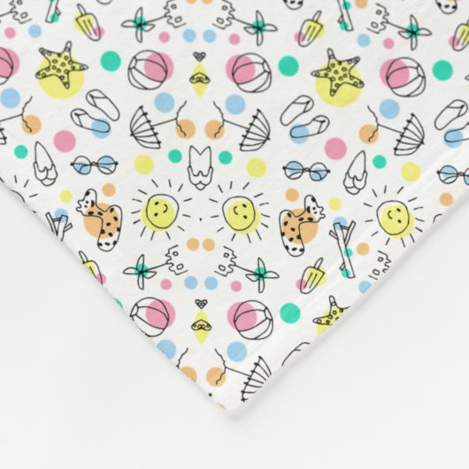 Couverture Polaire Plage Thème Motif Cute (Coin)