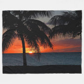 Couverture Polaire Plage Tropical Sunset Palm Trees (Devant (Horizontal))