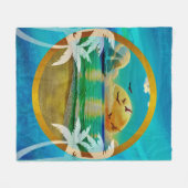 Couverture Polaire Plage tropicale moderne Palm Trees Sunset Vacances (Devant (Horizontal))