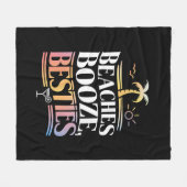 Couverture Polaire Plages Booze & Besties Coconut Tree été (Devant (Horizontal))