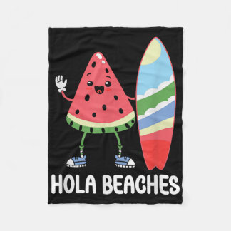 Couverture Polaire Plages de Hola Cute Kawaii Watermelon Plage Surfbo