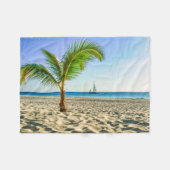 Couverture Polaire Plages tropicales | Bateau, Palmier, Aruba (Devant (Horizontal))