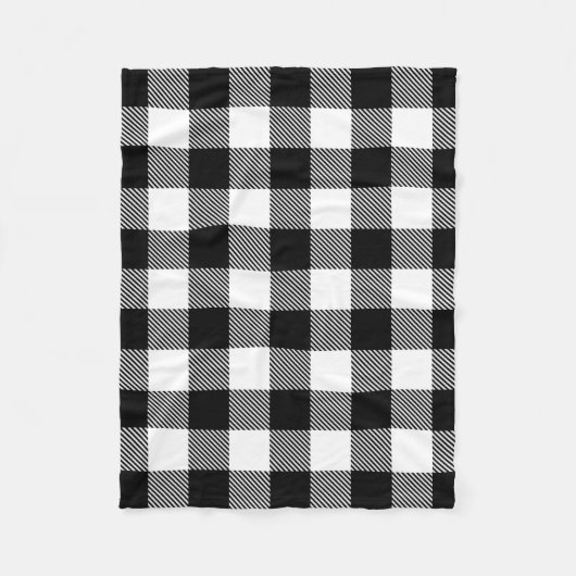 Couverture Polaire Plaid blanc noir de Buffalo avec le sergé (Devant)
