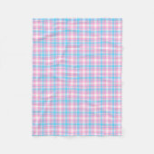 Couverture Polaire Plaid bleu-clair, rose et blanc (Devant)