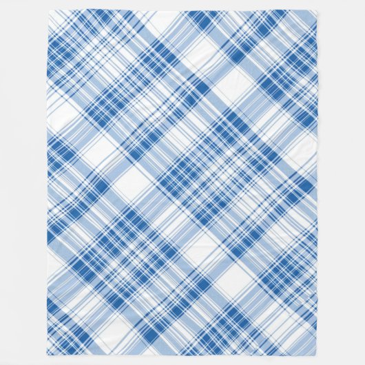 Couverture Polaire Plaid Bleu Cosy Tartan Classic À damiers Motif (Devant)