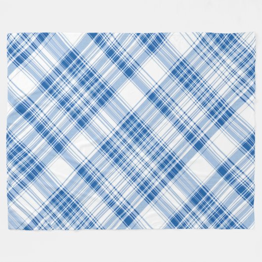 Couverture Polaire Plaid Bleu Cosy Tartan Classic À damiers Motif (Devant (Horizontal))