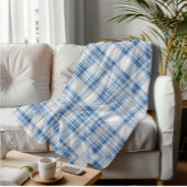 Couverture Polaire Plaid Bleu Cosy Tartan Classic À damiers Motif