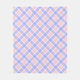 Couverture Polaire Plaid bleu rose jaune