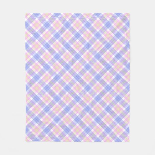 Couverture Polaire Plaid bleu rose jaune (Devant)