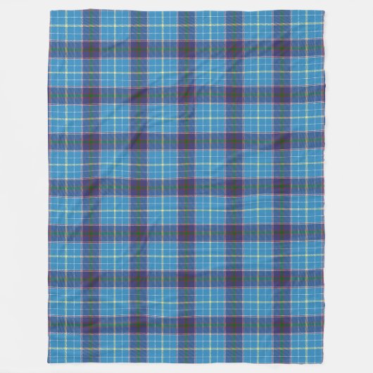 Couverture Polaire Plaid bleu, Texas State tartan (Devant)