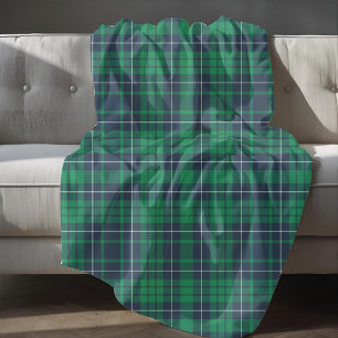 Couverture Polaire Plaid bleu vert rustique