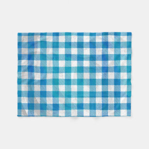 Couverture Polaire Plaid Checkered bleu et blanc de Buffalo