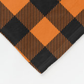 Couverture Polaire Plaid de buffle orange et noir (Coin)