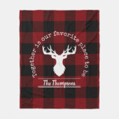 Couverture Polaire Plaid de buffle rouge et noir personnalisé (Devant)