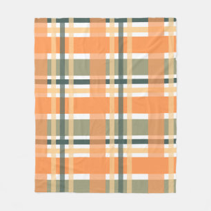 Couverture Polaire plaid de clan écossais orange vert à carreaux