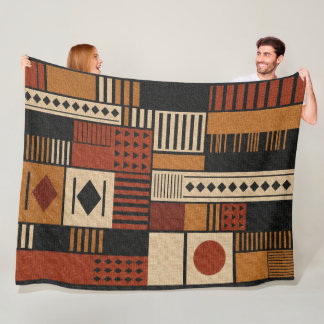 Couverture Polaire Plaid de décoration Sherpa en mudcloth africain mo