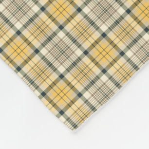 Couverture Polaire Plaid de jaune, en ivoire et noir