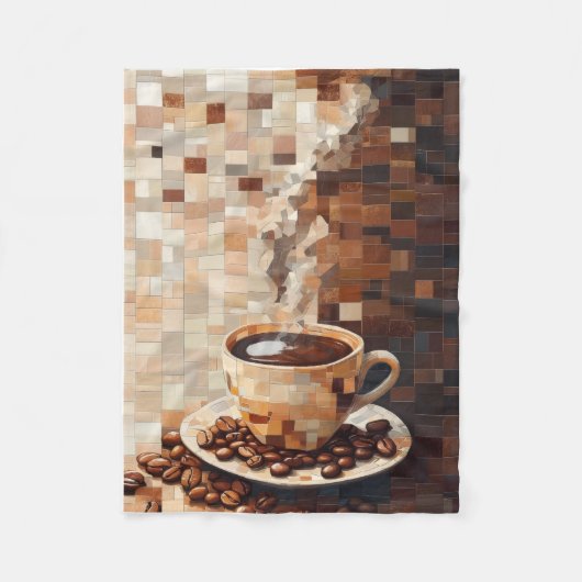 Couverture Polaire Plaid de jet ADOM Coffee Mosaic (Devant)