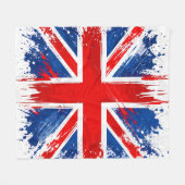 Couverture Polaire Plaid de jet drapeau Royaume-Uni Grunge (Devant (Horizontal))