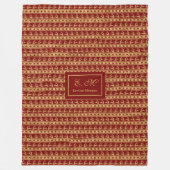 Couverture Polaire Plaid de jet personnalisé Luxe Rouge Or Accent (Devant)