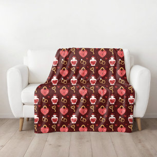 Couverture Polaire Plaid de la Saint-Valentin romantique en molleton