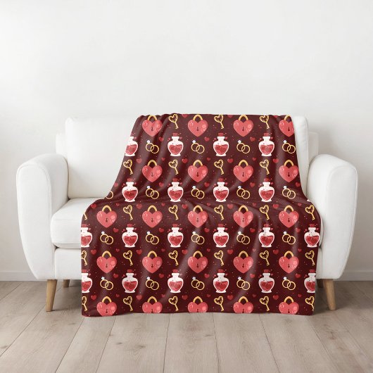 Couverture Polaire Plaid de la Saint-Valentin romantique en molleton