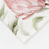 Couverture Polaire plaid de laine à monogramme floral Protea rose (Coin)