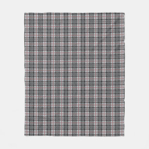 Couverture Polaire Plaid de pixel dans le gris avec la rayure rouge