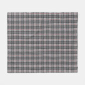 Couverture Polaire Plaid de pixel dans le gris avec la rayure rouge (Devant (Horizontal))