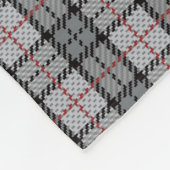 Couverture Polaire Plaid de pixel dans le gris avec la rayure rouge (Coin)