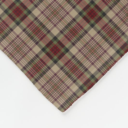 Couverture Polaire Plaid de Tan, rouge et vert (Coin)