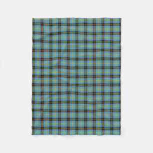 Couverture Polaire Plaid de tartan écossais bleu classique de Bell d