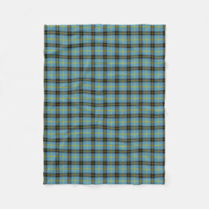 Couverture Polaire Plaid de tartan écossais bleu classique de Bell de