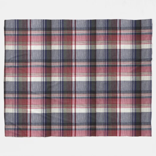 Couverture Polaire Plaid de tartan gris rouge (Devant (Horizontal))