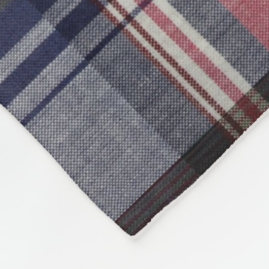 Couverture Polaire Plaid de tartan gris rouge (Coin)
