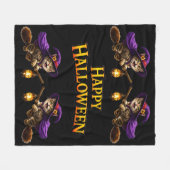 Couverture Polaire Plaid en molleton « Joyeux Halloween » (Devant (Horizontal))