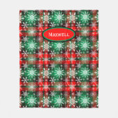 Couverture Polaire Plaid Et Snowflakes Noël Motif 1 Avec Nom (Devant)