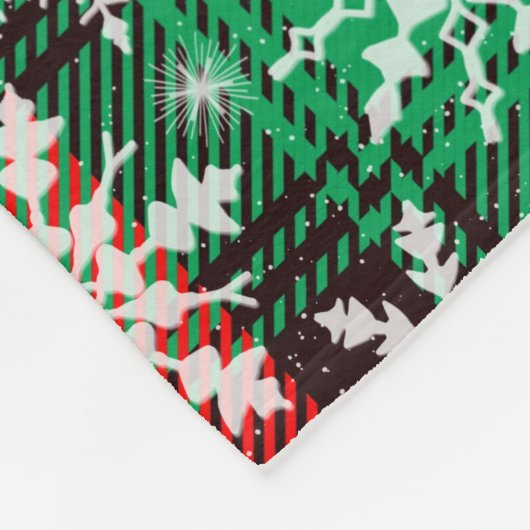 Couverture Polaire Plaid Et Snowflakes Noël Motif 1 Avec Nom (Coin)