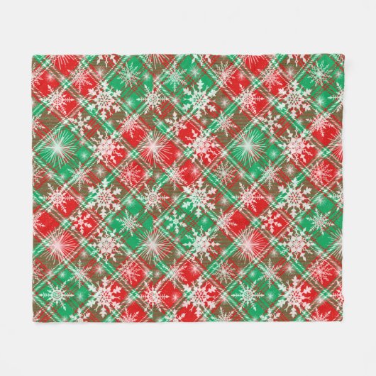 Couverture Polaire Plaid Et Snowflakes Noël Motif 2 (Devant (Horizontal))