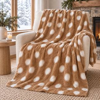 Couverture Polaire Plaid Fawn Nordique Bois Fleece